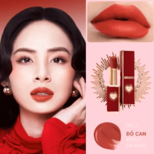 M.O.I-Son Lì Cao Cấp Queen Of Rose No.2 Brave Orange- Màu Đỏ Cam