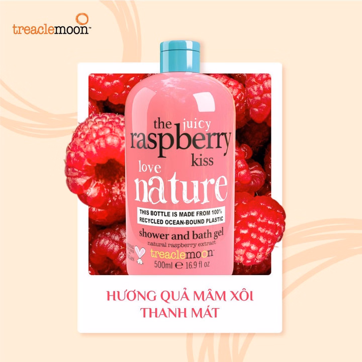 Gel Tắm Thuần Chay Treaclemoon Hương Mâm Xôi 500Ml - Ảnh 3