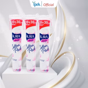 Combo3 Bông Tẩy Trang Chính Hãng 150 Miếng- Aura