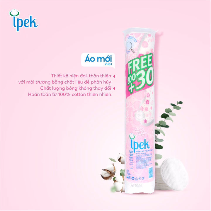 Bông Tẩy Trang Siêu Mềm Mịn 100+30 Miếng - Ipek - Ảnh 5