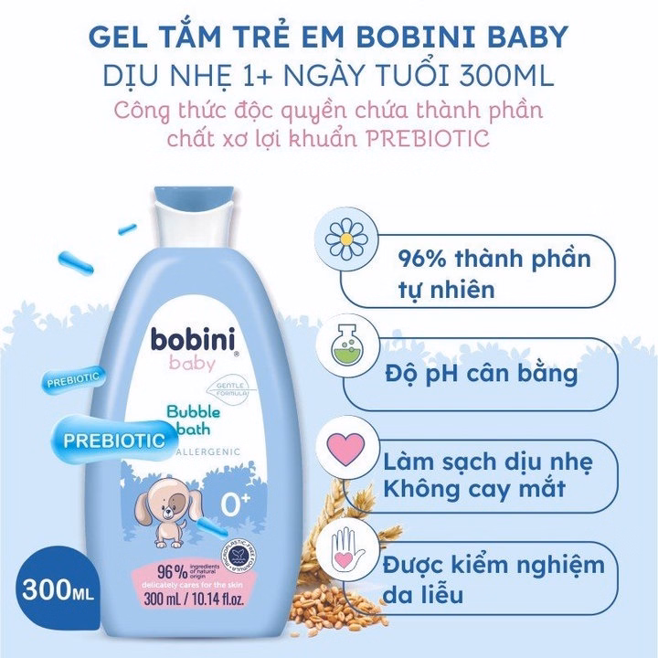 Gel Tắm Trẻ Em Baby Dịu Nhẹ 1+ Ngày Tuổi 300Ml -Bobini - Ảnh 3