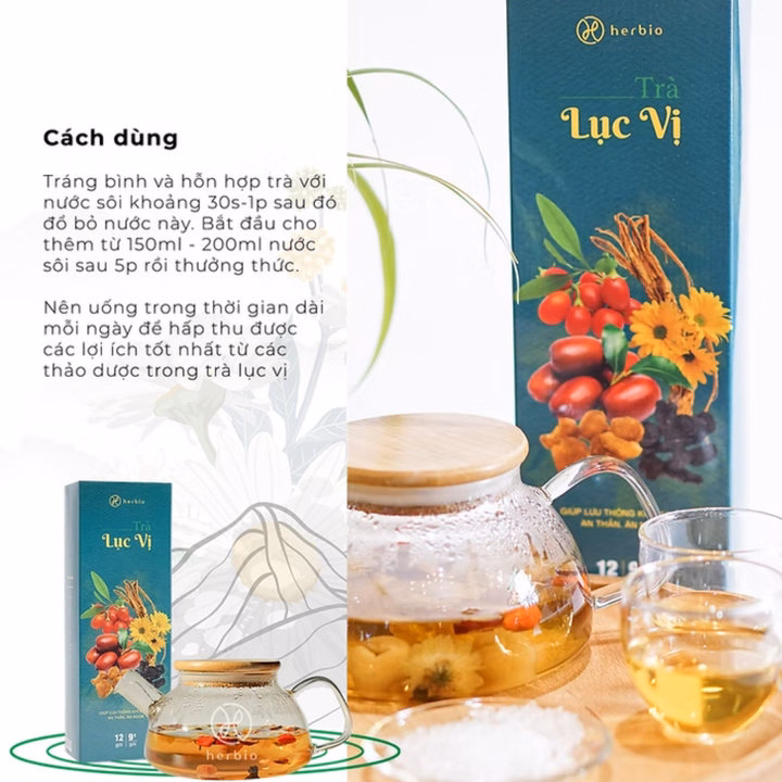 Trà Lục Vị Herbio An Thần Ngủ Ngon- Hộp Kéo 12 Gói X 09 Gr - Ảnh 4