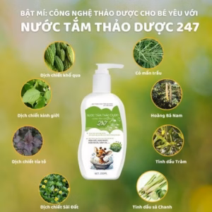 Nước Tắm Thảo Dược Dùng Tắm Gội Cho Bé 247 An Toàn Cho Trẻ Sơ Sinh Và Trẻ Nhỏ Chai 200Ml - Dược Phẩm Bảo Tâm