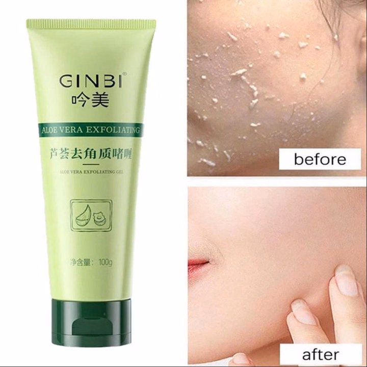 Gel Tẩy Tế Bào Chết Da Mặt Ginbi Chiết Xuất Nha Đam Làm Sạch Da Bã Nhờn, Bụi Bẩn 100G - Gdn - Ảnh 5
