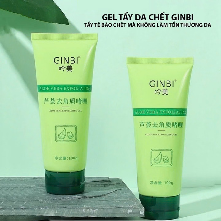 Gel Tẩy Tế Bào Chết Da Mặt Ginbi Chiết Xuất Nha Đam Làm Sạch Da Bã Nhờn, Bụi Bẩn 100G - Gdn