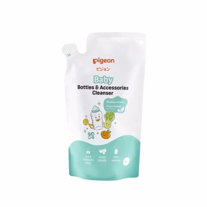 Nước Rửa Bình Sữa Và Phụ Kiện Pigeon Gốc Thực Vật Dung Tích 450Ml (Túi Thay Thế)