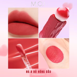 M.O.I - Son Tint Lì Cotton Candy No.08 Strawberry - Đỏ Hồng Dâu