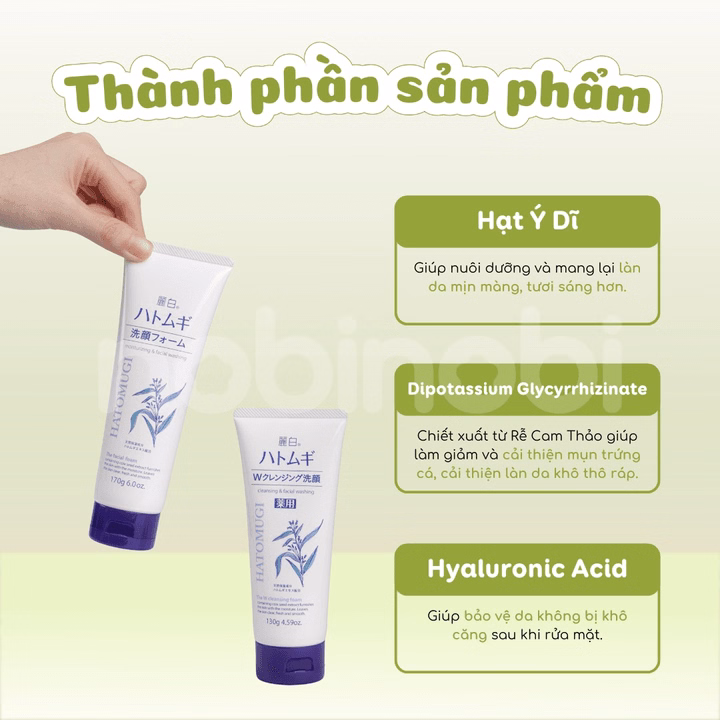 (Chính Hãng) Sữa Rửa Mặt Reihaku Hatomugi Làm Sạch Sâu, Làm Sáng Mịn Và Ngừa Mụn - Ảnh 4
