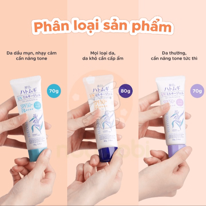 (Chính Hãng) Kem Chống Nắng Reihaku Hatomugi Nâng Tông Và Dưỡng Ẩm Cho Da Spf 50+ Pa++++ - Ảnh 6