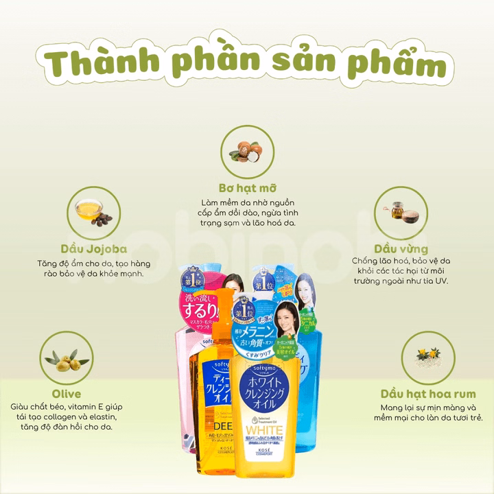 (Chính Hãng) Dầu Tẩy Trang Kose Softymo Làm Sạch Sâu Và Dưỡng Trắng Mịn - Ảnh 3