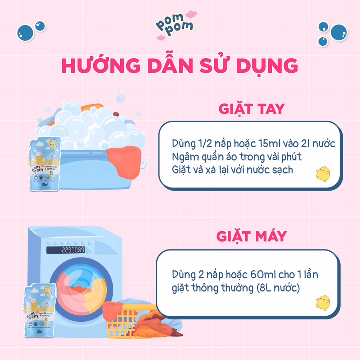 Túi 600Ml- Dành Cho Bé Sơ Sinh - Gel Giặt Xả 2In1- Sạch Sâu Kháng Khuẩn - Khử Mùi Nôn Trớ, Ọc Sữa, Tè Khai-Lưu Hương Phấn Thơm Dịu Nhẹ - Ảnh 7