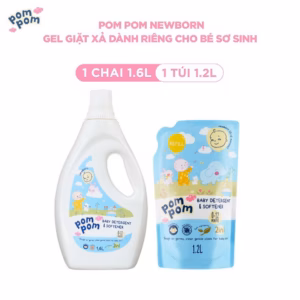 [Combo Refill] - Dành Cho Bé Sơ Sinh - Gel Giặt Xả 2In1 - Sạch Sâu - Kháng Khuẩn - Khử Mùi Nôn Trớ, Ọc Sữa, Tè Khai-Lưu Hương Phấn Thơm Dịu Nhẹ