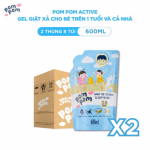 [Thùng 8 Túi 600Ml] Dành Cho Cả Nhà - Gel Giặt Xả 2In1"Lành" Sạch Sâu Vết Bẩn - Dưỡng Mới Vải - Lưu Hương Tích Hợp Kháng Khuẩn An Toàn Cho Đồ Lót