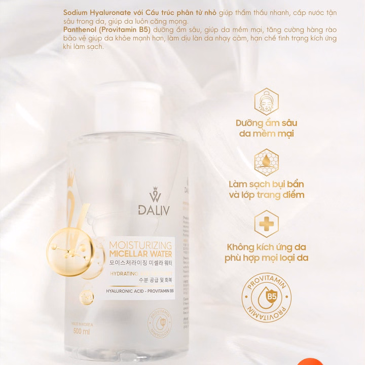 Nước Tẩy Trang Daliv Dưỡng Ẩm Da 500Ml - Ảnh 2