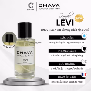 Nước Hoa Nam Simple Levi 50Ml Phong Cách Xịt (Phiên Bản Nắp Nam Châm Cao Cấp)- Chava
