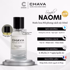 Nước Hoa Nữ Simple Naomi 50Ml Phong Cách Xịt (Phiên Bản Nắp Nam Châm Cao Cấp) - Chava