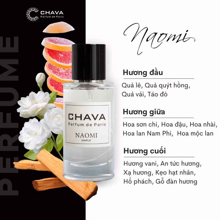 Nước Hoa Nữ Simple Naomi 50Ml Phong Cách Xịt (Phiên Bản Nắp Nam Châm Cao Cấp) - Chava - Ảnh 2