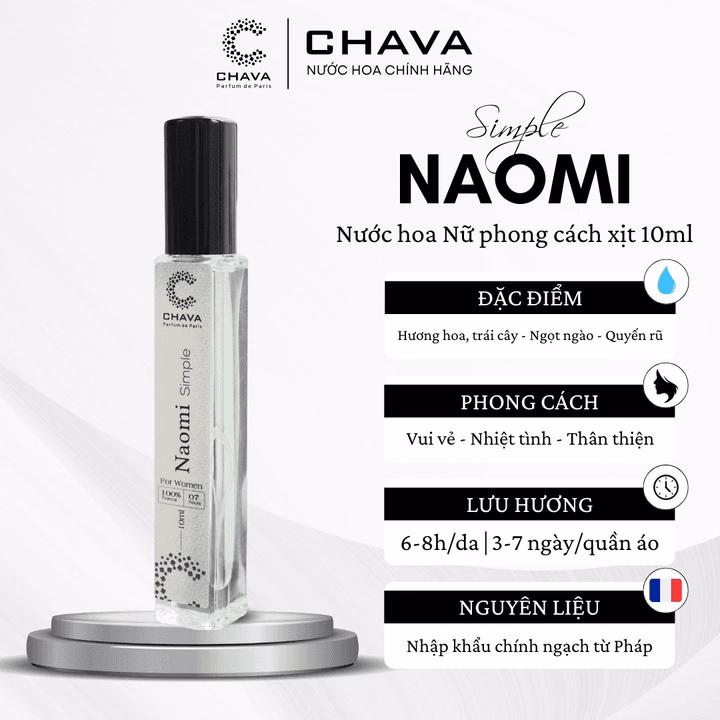Nước Hoa Nữ Mini Simple Naomi 10Ml Phong Cách Xịt - Chava