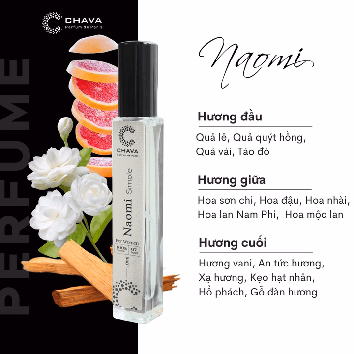 Nước Hoa Nữ Mini Simple Naomi 10Ml Phong Cách Xịt - Chava - Ảnh 2