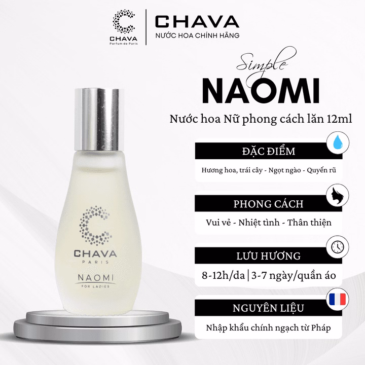 Nước Hoa Nữ Mini Simple Naomi 12Ml Phong Cách Lăn - Chava