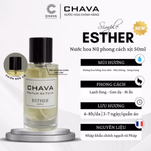 Nước Hoa Nữ Simple Esther 50Ml Phong Cách Xịt (Phiên Bản Nắp Nam Châm Cao Cấp) - Chava
