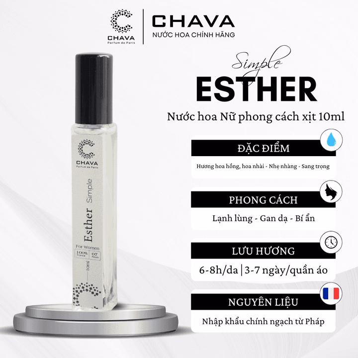 Nước Hoa Nữ Mini Simple Esther 10Ml Phong Cách Xịt - Chava