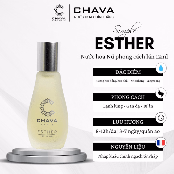 Nước Hoa Nữ Mini Simple Esther 12Ml Phong Cách Lăn - Chava