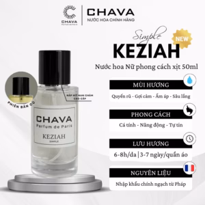 Nước Hoa Nữ Simple Keziah 50Ml Phong Cách Xịt (Phiên Bản Nắp Nam Châm Cao Cấp) - Chava