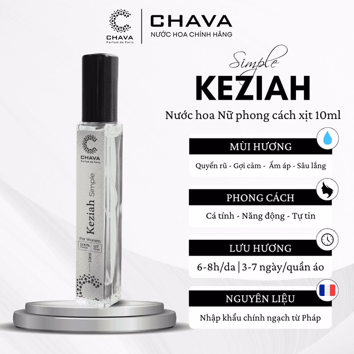 Nước Hoa Nữ Mini Simple Keziah 10Ml Phong Cách Xịt - Chava