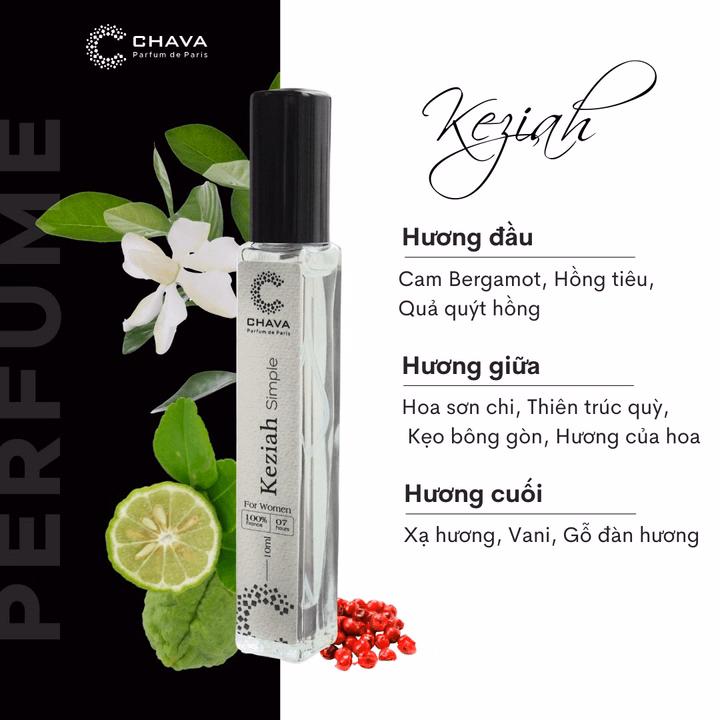 Nước Hoa Nữ Mini Simple Keziah 10Ml Phong Cách Xịt - Chava - Ảnh 2