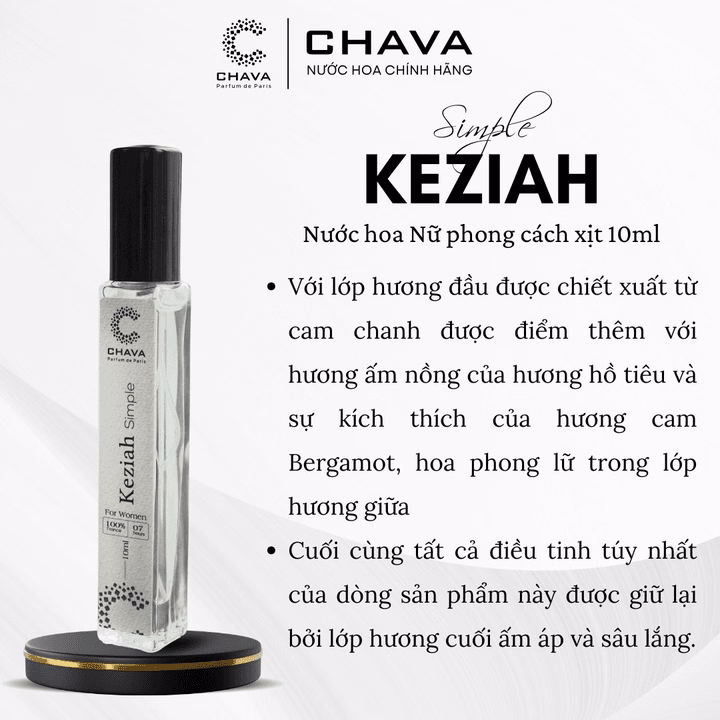 Nước Hoa Nữ Mini Simple Keziah 10Ml Phong Cách Xịt - Chava - Ảnh 3