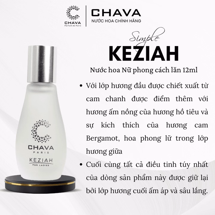 Nước Hoa Nữ Mini Simple Keziah 12Ml Phong Cách Lăn - Chava - Ảnh 3