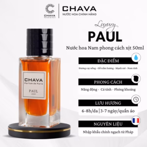 Nước Hoa Nam Luxury Paul 50Ml Phong Cách Xịt - Chava