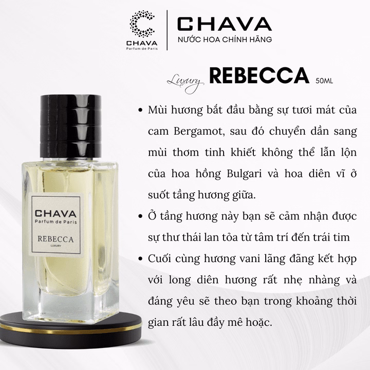 Nước Hoa Nữ Luxury Rebecca 50Ml Phong Cách Xịt - Chava - Ảnh 3