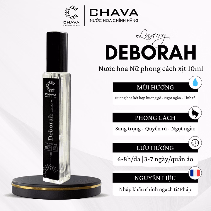 Nước Hoa Nữ Mini Luxury Deborah 10Ml Phong Cách Xịt - Chava