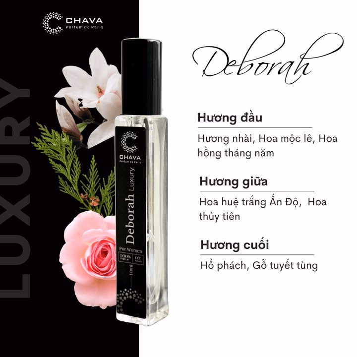 Nước Hoa Nữ Mini Luxury Deborah 10Ml Phong Cách Xịt - Chava - Ảnh 2