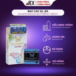 Jex Bao Cao Su Glamourous Butterfly Melty Hộp 10 Bao