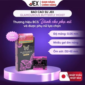 Bao Cao Su Jex Glamourous Butterfly Moist 1000 Hộp 12 Chiếc