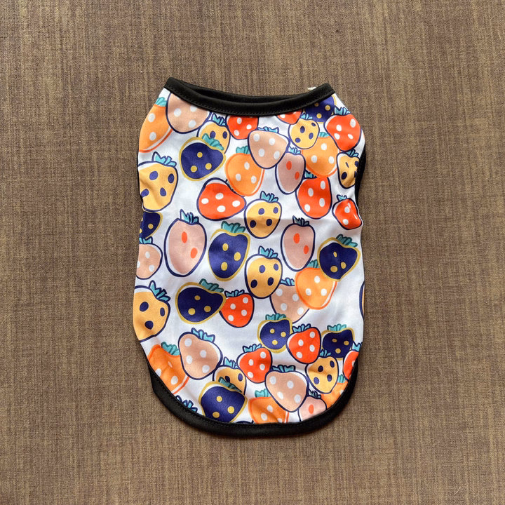 Áo Thun Ba Lỗ Dâu Tây Thông Hơi Siêu Dễ Thương Từ 1-5Kg Dành Cho Thú Cưng Chó Mèo - Ảnh 2