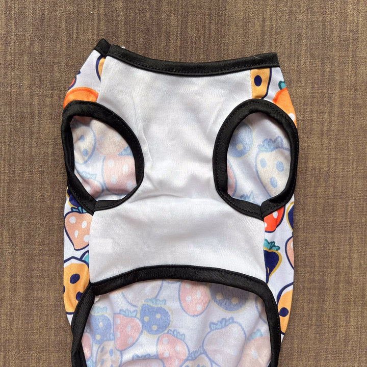 Áo Thun Ba Lỗ Dâu Tây Thông Hơi Siêu Dễ Thương Từ 1-5Kg Dành Cho Thú Cưng Chó Mèo - Ảnh 7