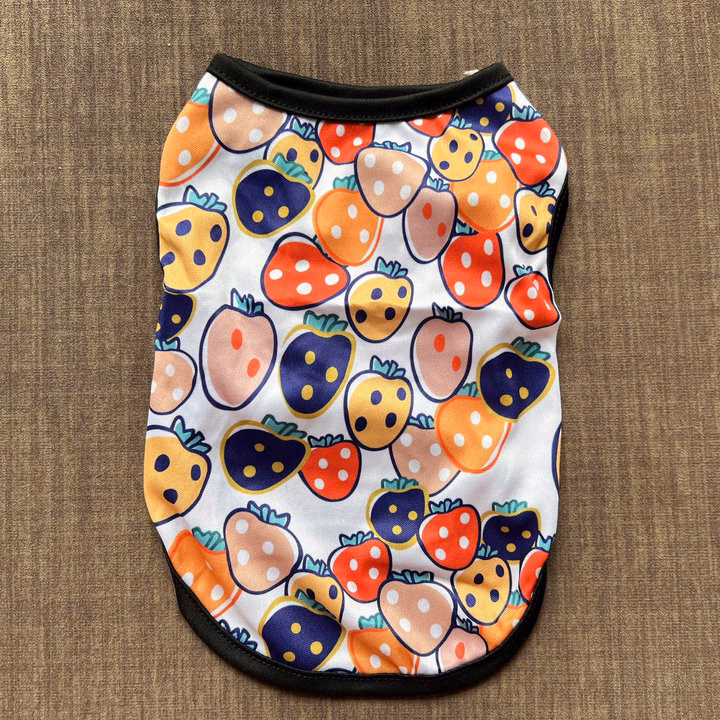 Áo Thun Ba Lỗ Dâu Tây Thông Hơi Siêu Dễ Thương Từ 1-5Kg Dành Cho Thú Cưng Chó Mèo - Ảnh 3