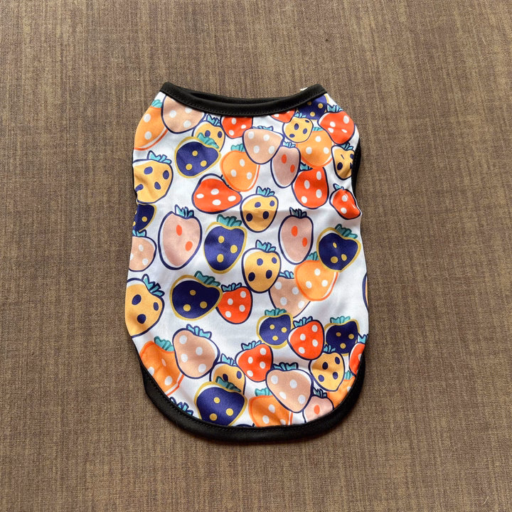 Áo Thun Ba Lỗ Dâu Tây Thông Hơi Siêu Dễ Thương Từ 1-5Kg Dành Cho Thú Cưng Chó Mèo - Ảnh 5