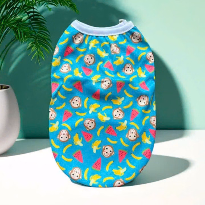 Áo Thun Ba Lỗ Monkey Thông Hơi Siêu Dễ Thương Từ 1-5Kg Dành Cho Thú Cưng Chó Mèo