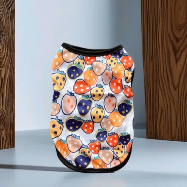 Áo Thun Ba Lỗ Dâu Tây Thông Hơi Siêu Dễ Thương Từ 1-5Kg Dành Cho Thú Cưng Chó Mèo