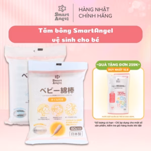 (Nội Địa Nhật) Tăm Bông Smartangel Thấm Dầu & Kết Dính Dễ Dàng Làm Sạch Kháng Khuẩn Cho Bé 60 Cây