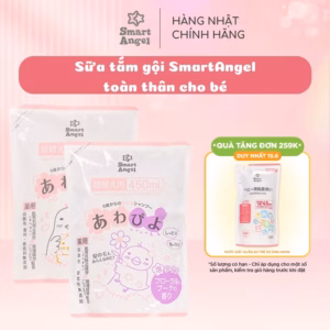 (Nội Địa Nhật) Sữa Tắm Gội Toàn Thân Awapiyo Smartangel Dịu Nhẹ, An Toàn Và Lành Tính Cho Bé 450Ml X 2 Gói