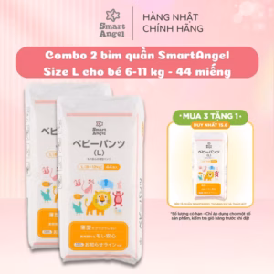 Combo 2 Tã/Bỉm Quần Smart Angel Cho Bé Từ 8-12Kg 44 Miếng (Hàng Nội Địa Nhật)