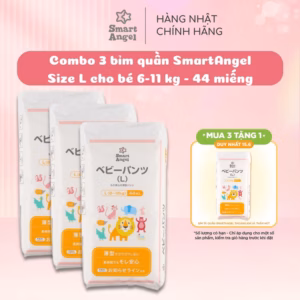 Combo 3 Tã/Bỉm Quần Smart Angel Cho Bé Từ 8-12Kg 44 Miếng (Hàng Nội Địa Nhật)