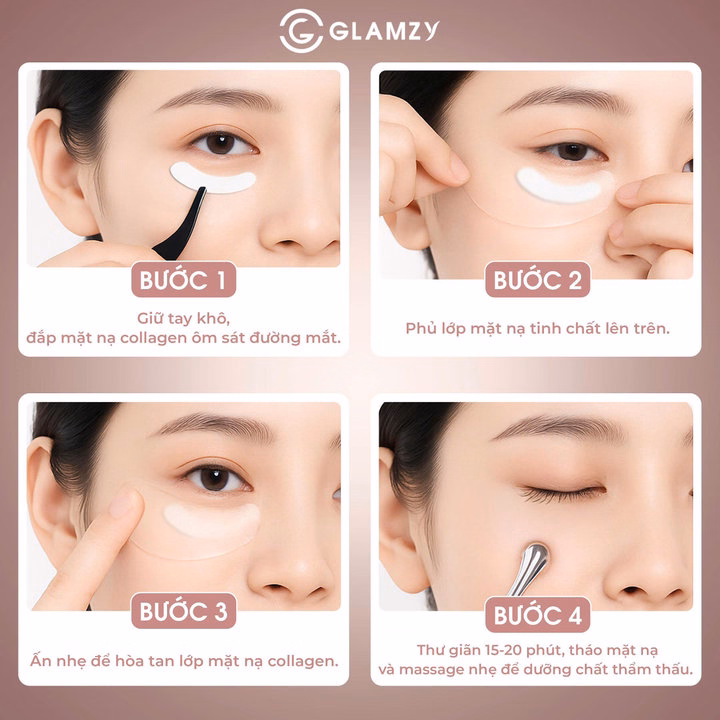 Mặt Nạ Mắt Collagen Glamzy - Săn Chắc, Trẻ Hóa, Làm Mờ Nếp Nhăn, Giảm Thâm Làm Sáng Da, Cấp Ẩm Sâu - Ảnh 4
