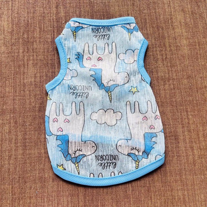 Áo Thun Ba Lỗ Hoạ Tiết Ngựa Xinh Thông Hơi Siêu Cute Từ 1-7Kg Dành Cho Thú Cưng Chó Mèo - Ảnh 2